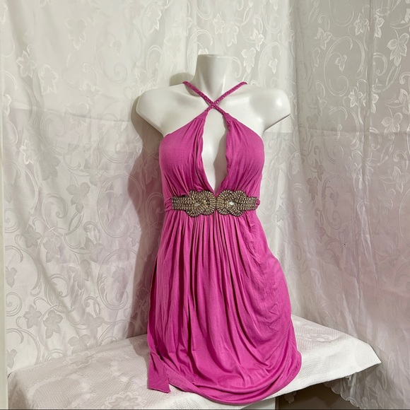 Kopa Women's Pink Cotton Blend Sleeveless Fit & Flare Midi Dress Size Small - Picture 9 of 13